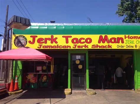 Jerk taco man - I'm giving Jerk Taco Man a 4/5 just because of this particular situation. So I go in for some loaded jerk fries and some jerk salmon and whatever my boyfriend wanted. Sooooo I made the mistake of ordering my salmon separately so I had to wait about an hour for my salmon bc that receipt was way at the end of the line. 